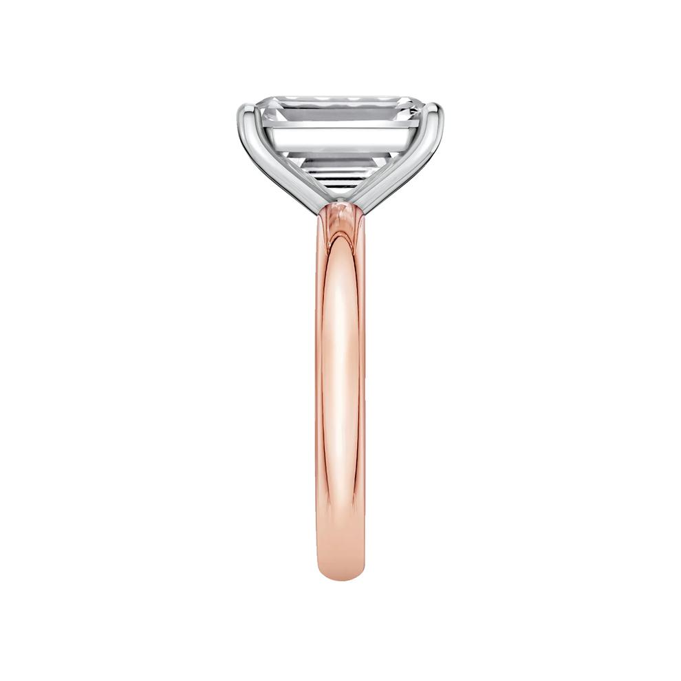 Lab Grown Diamond Emerald-Cut Solitaire Engagement Ring in 14K Rose &amp; White Gold (4 ct.)  – Image 3 of 4
