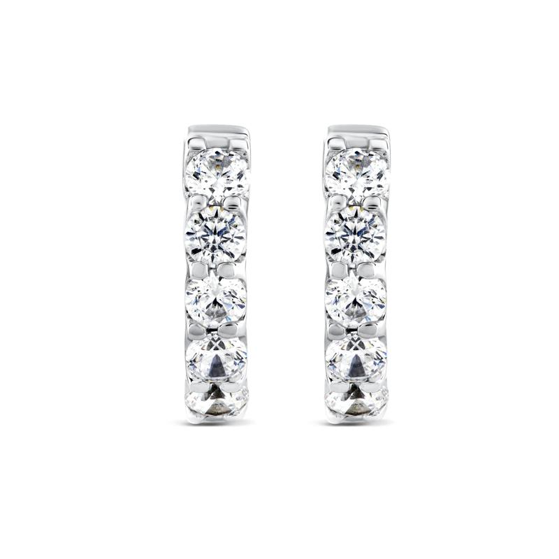 Lab Grown Diamond Hoop Earrings in 10K White Gold &#40;2 ct. tw.&#41; – Image 2 of 2