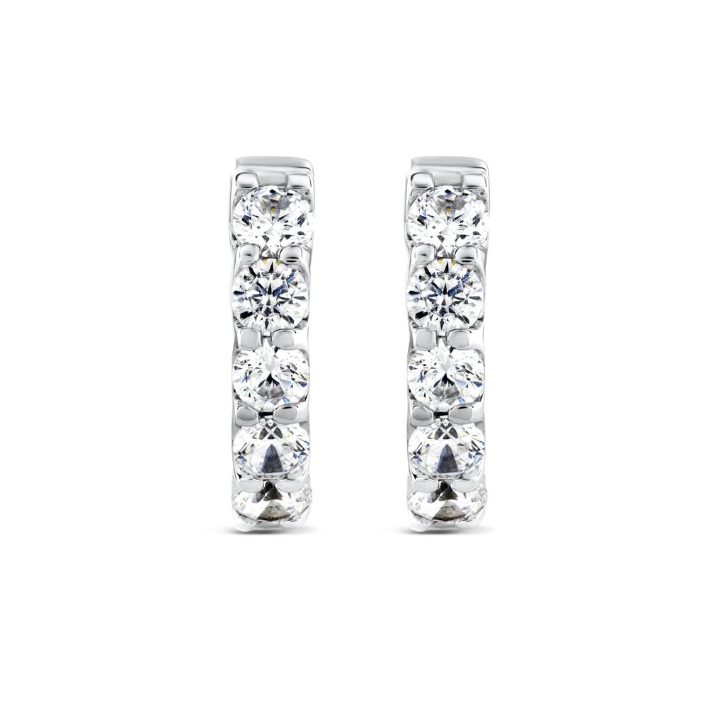 Lab Grown Diamond Hoop Earrings in 10K White Gold (2 ct. tw.) – Image 2 of 2