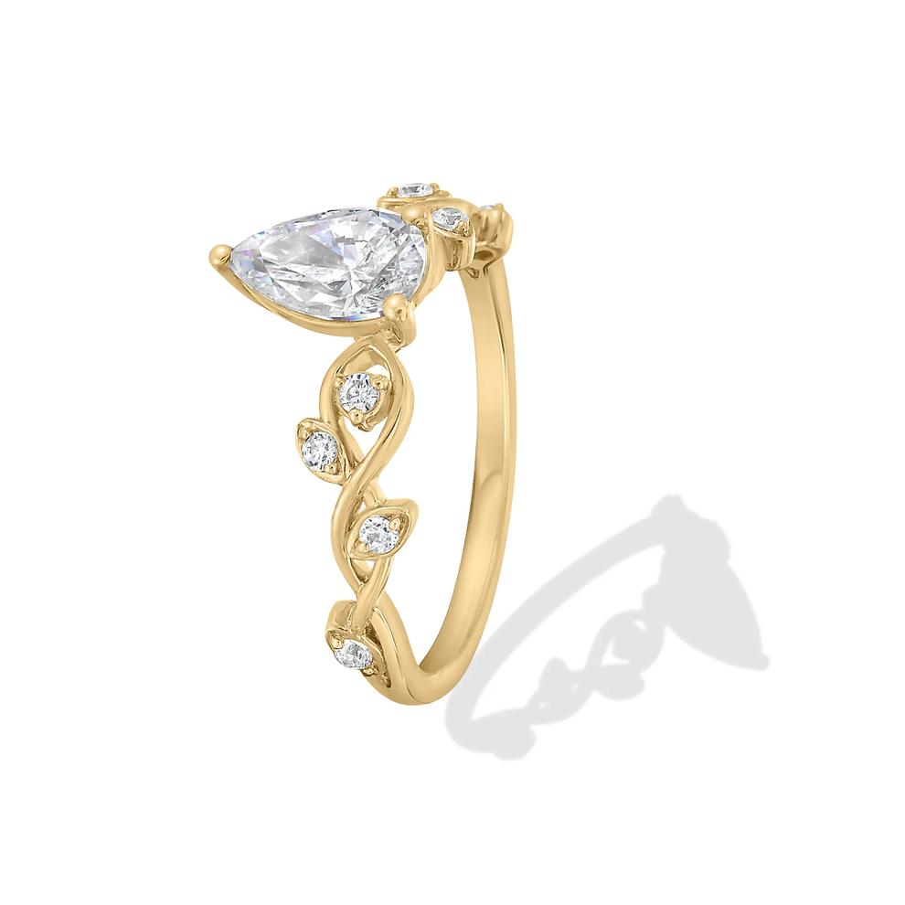 Diamond Pear Engagement Ring in 14K Yellow Gold (7/8 ct. tw.) – Image 4 of 4