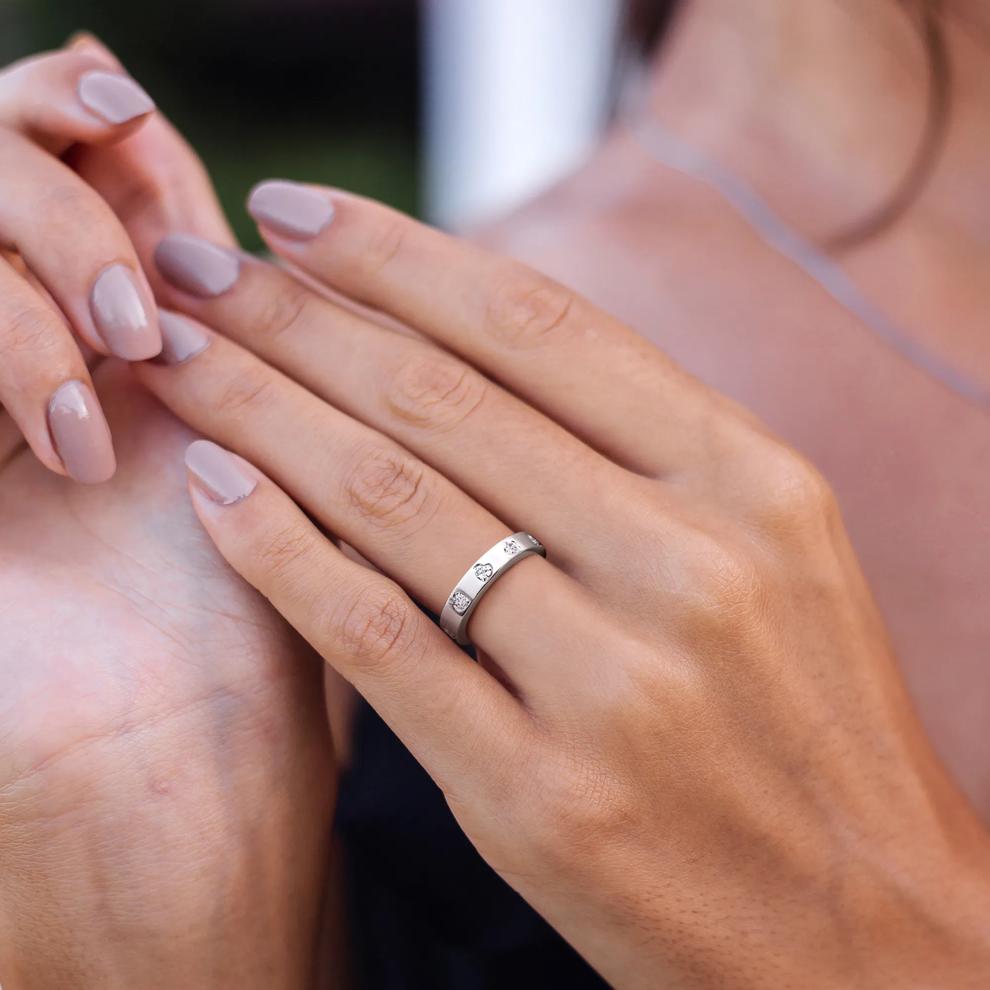 Heart-Shaped Lab-Created White Sapphire Eternity Band in Sterling Silver – Image 5 of 7