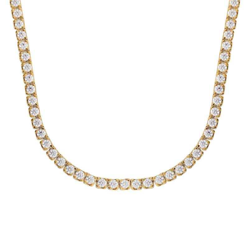 Lab Grown Diamond Tennis Necklace in 10K Yellow Gold &#40;12 3/8 ct. tw.&#41; – Image 1 of 2