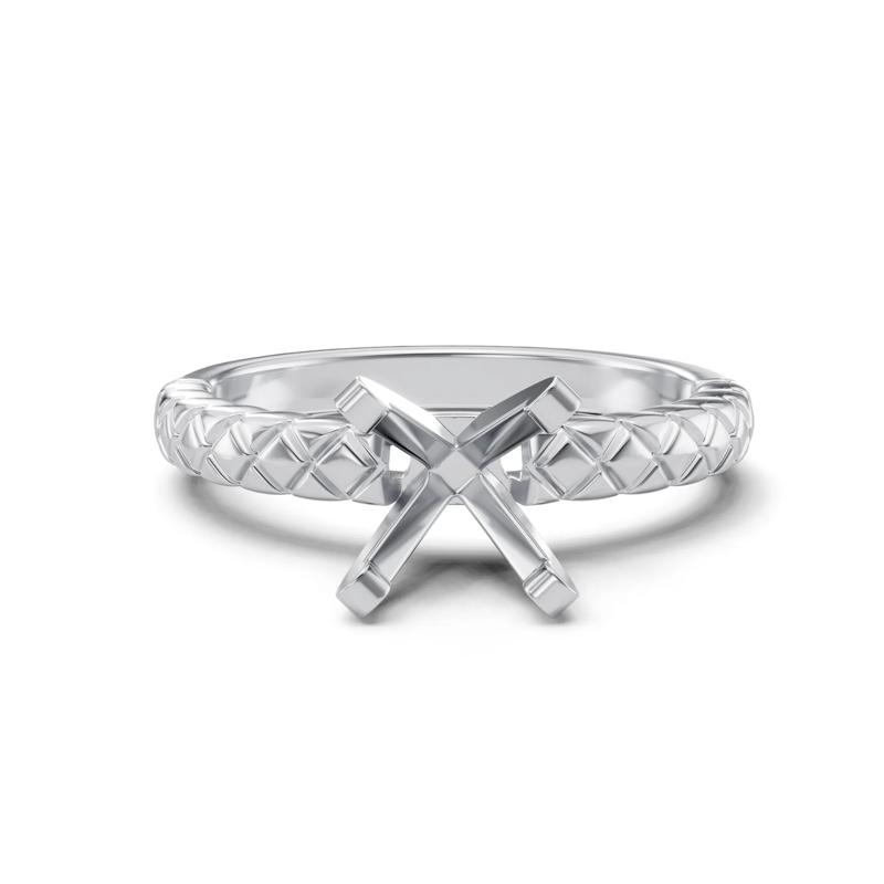 Quilted Semi-Mount Engagement Ring in 14K Gold &#40;Setting Only&#41; – Image 2 of 6