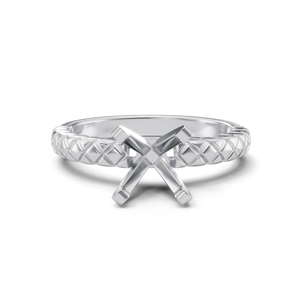 Quilted Semi-Mount Engagement Ring in 14K Gold (Setting Only) – Image 2 of 6