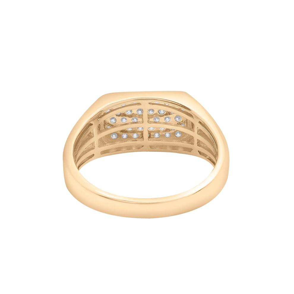 Men's Diamond Five-Row Ring in 10K Yellow Gold (1/2 ct. tw.) – Image 4 of 5