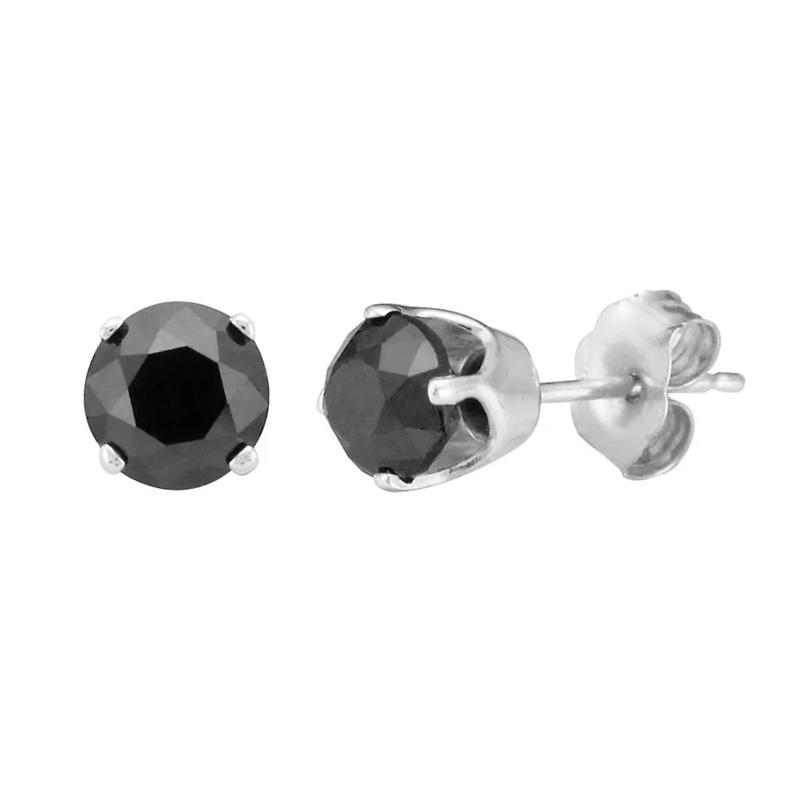 Black Diamond Stud Earrings – Image 1 of 2
