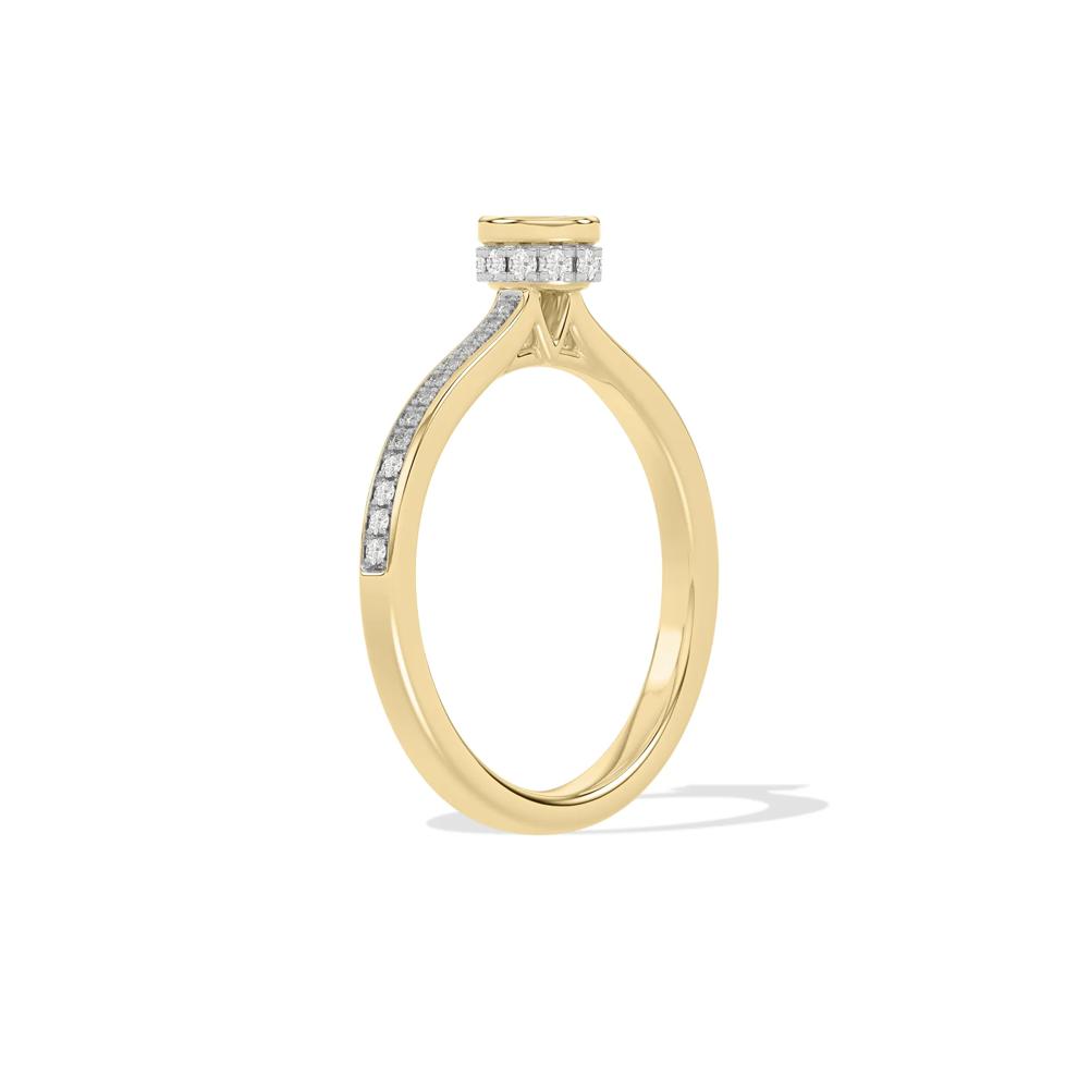 Diamond Oval Bezel Center Promise Ring in 10K Yellow Gold (1/4 ct. tw.) – Image 3 of 4