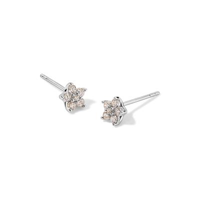 Diamond Star Stud Earrings in 10K White Gold (1/4 ct. tw.)