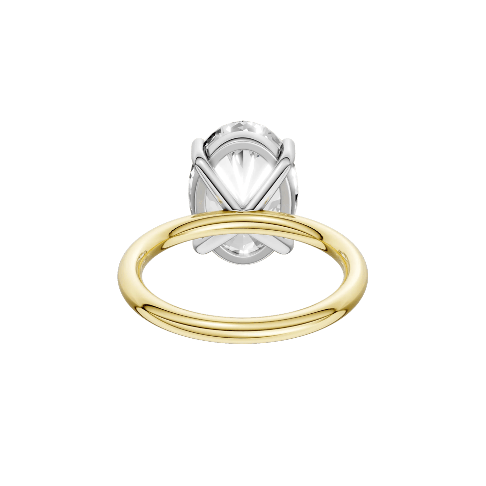 Lab Grown Diamond Oval Solitaire Engagement Ring in 14K Yellow &amp; White Gold (5 ct. tw.) – Image 5 of 5