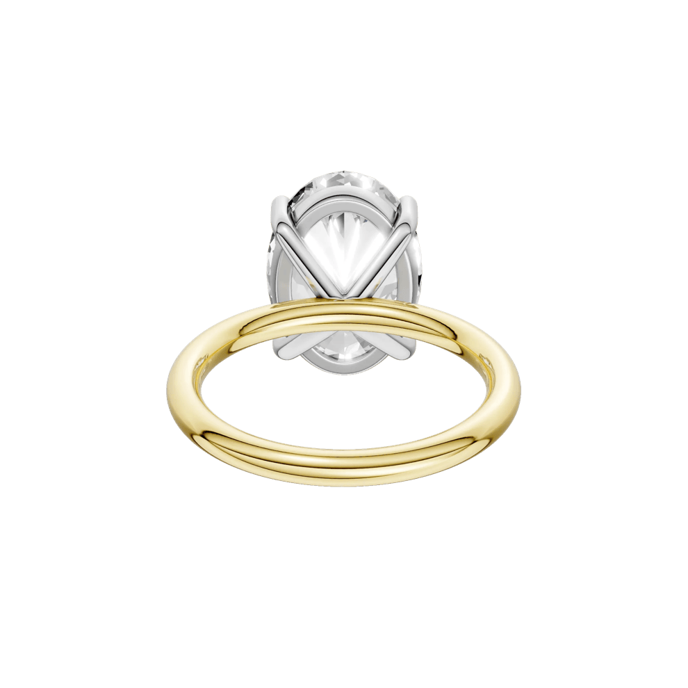 Lab Grown Diamond Oval Solitaire Engagement Ring in 14K Yellow &amp; White Gold (5 ct. tw.) – Image 5 of 5