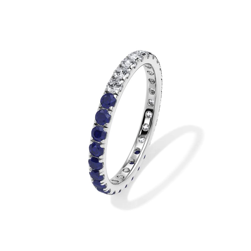 Lab Grown Diamond and Lab-Created Blue Sapphire Eternity Band in Platinum (1/2 ct. tw.) – Image 4 of 4