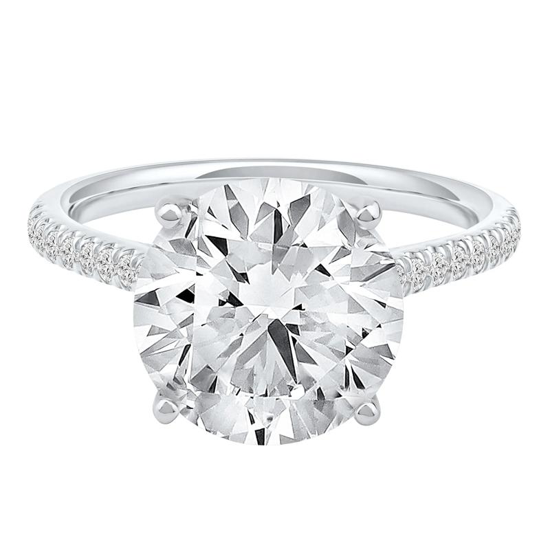 Lab Grown Diamond Round Engagement Ring in 14K White Gold &#40;5 1/3 ct. tw.&#41; – Image 1 of 1