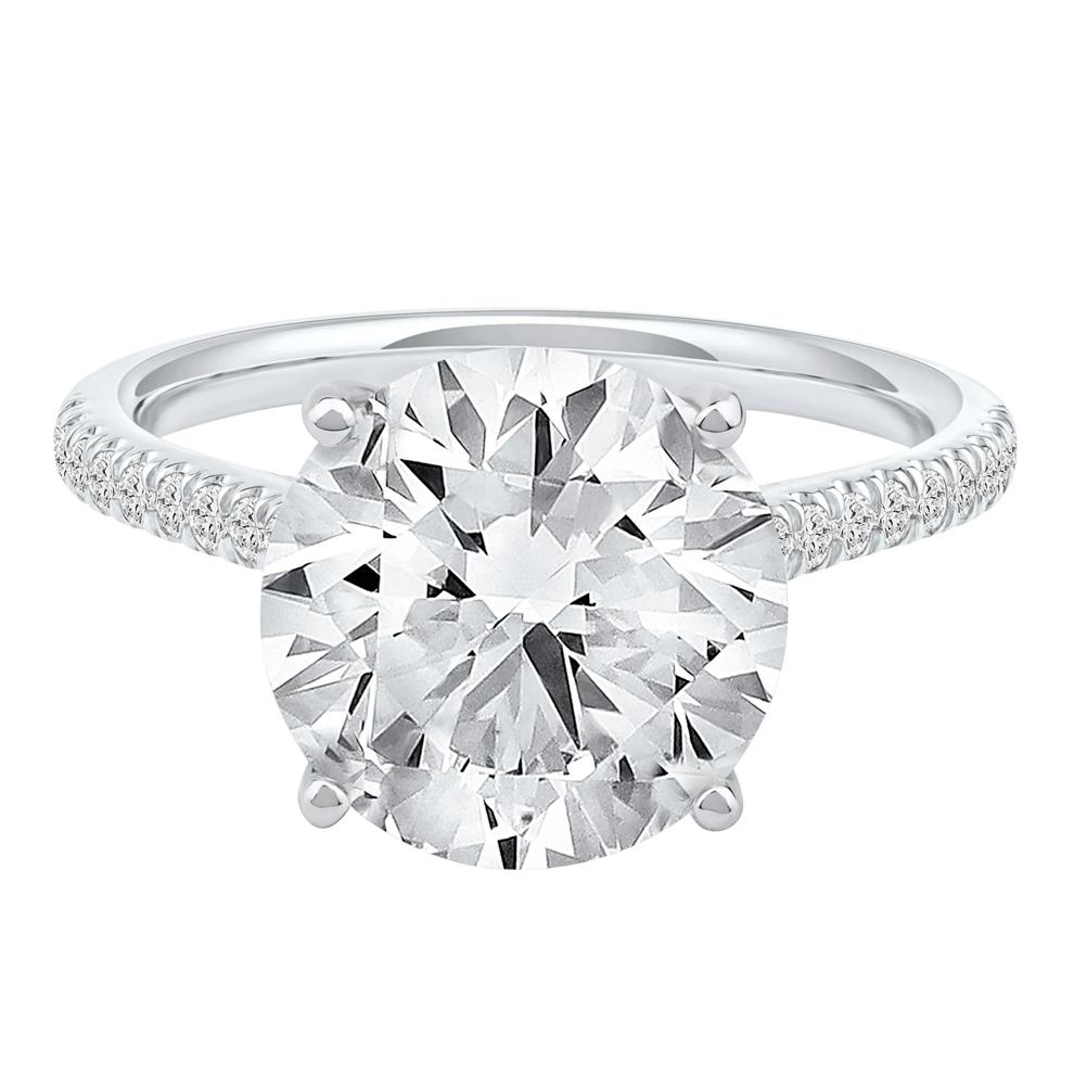 Lab Grown Diamond Round Engagement Ring in 14K White Gold (5 1/3 ct. tw.) – Image 1 of 1