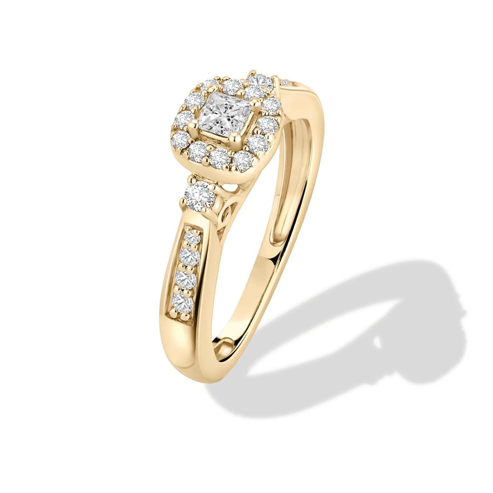 Diamond Princess-Cut Center Engagement Ring in 10K Yellow Gold (1/2 ct. tw.) – Image 4 of 4