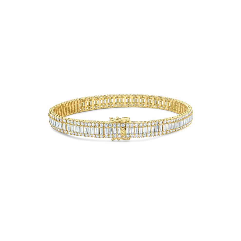 Men's Lab Grown Diamond Tennis Bracelet in 14K Yellow Gold (15 3/4 ct. tw.) – Image 2 of 2