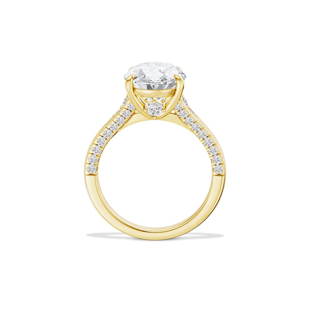 Lab Grown Diamond Oval Center Engagement Ring in 14K Yellow Gold (4 1/2 ct. tw.) – Image 3 of 4