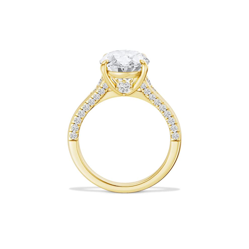 Lab Grown Diamond Oval Center Engagement Ring in 14K Yellow Gold (4 1/2 ct. tw.) – Image 3 of 4