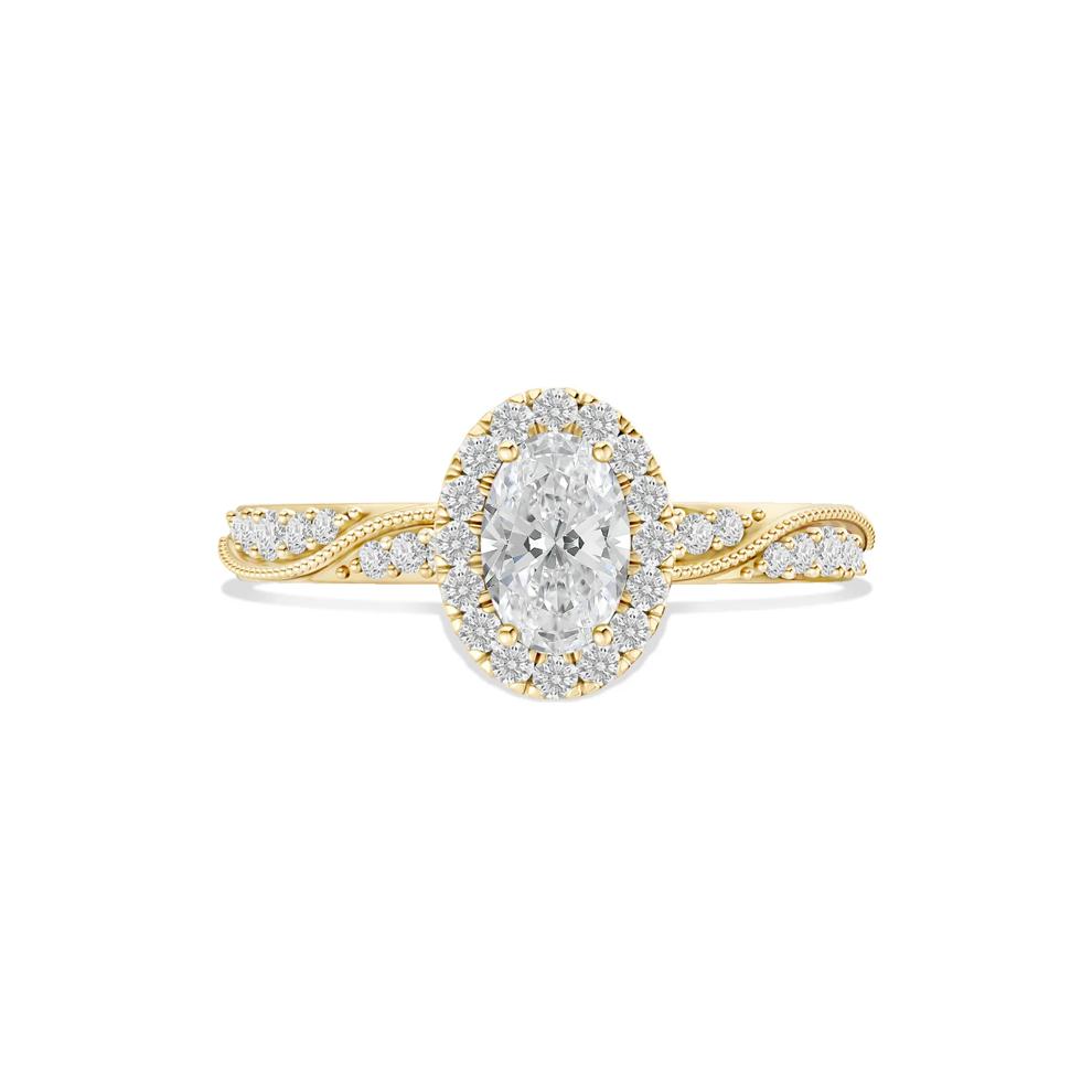 Diamond Oval Center Engagement Ring in 14K Yellow Gold (3/4 ct. tw.) – Image 1 of 4
