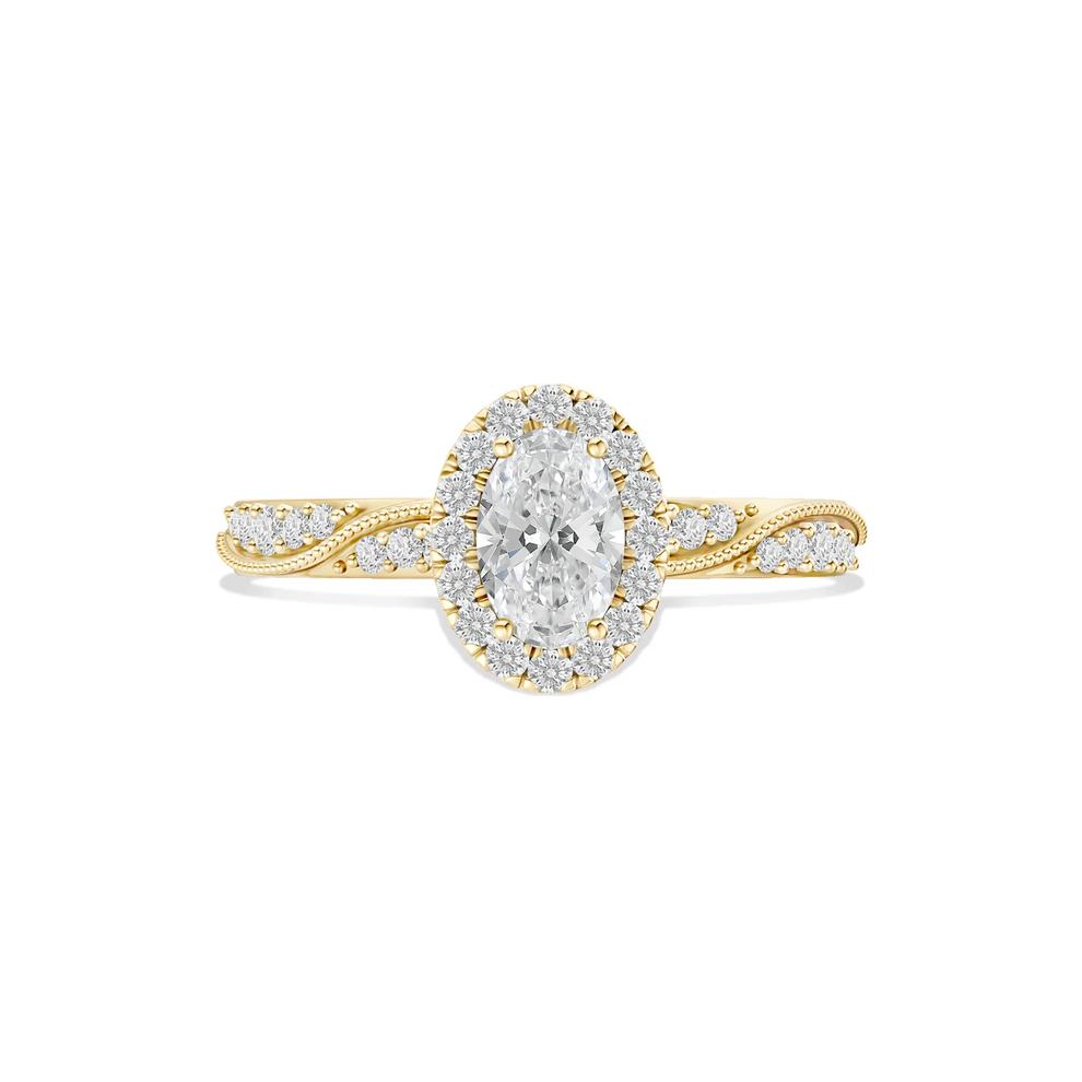 Diamond Oval Center Engagement Ring in 14K Yellow Gold (3/4 ct. tw.) – Image 1 of 4