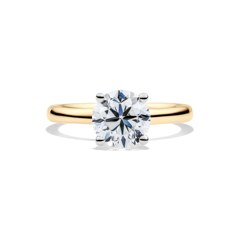 Diamond Round Brilliant Cut Solitaire Engagement Ring in 14K Yellow Gold (2 ct.) – Image 1 of 5