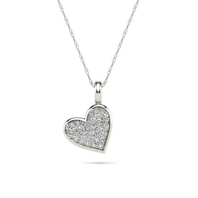 Diamond Accent Heart Pendant in 10K White Gold