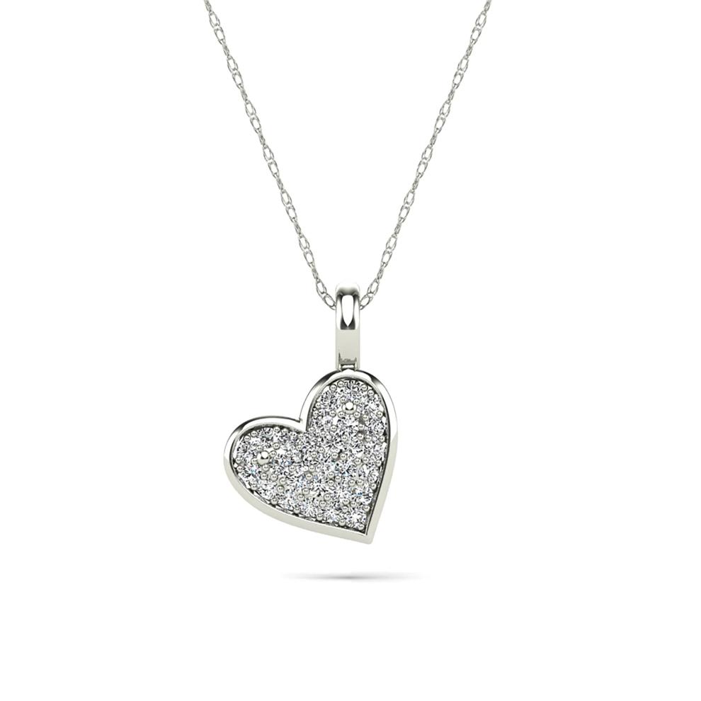Diamond Accent Heart Pendant in 10K White Gold – Image 1 of 1