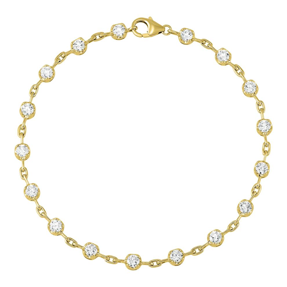 Lab Grown Diamond Tennis Bracelet in 10K Yellow Gold (2 ct. tw.) – Image 2 of 2