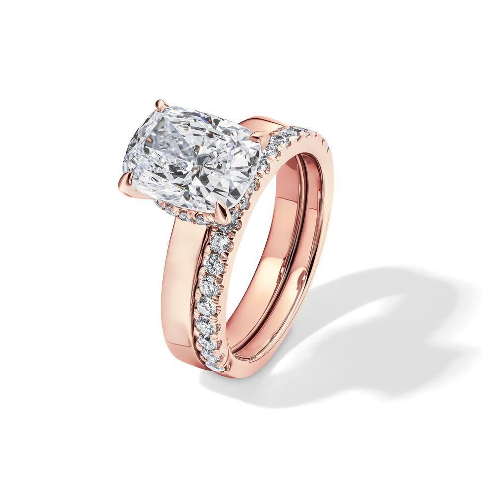 Lab Grown Diamond Elongated Cushion-Cut Engagement Ring in 14K Rose Gold (4 ct. tw.) – Image 5 of 6
