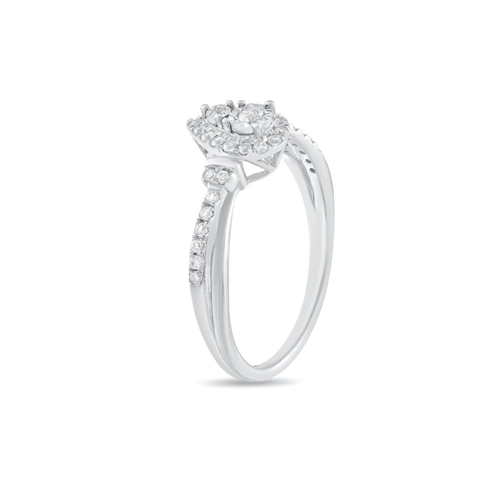 Diamond Pear-Shaped Halo Promise Ring in 10K White Gold (1/4 ct. tw.) – Image 4 of 4