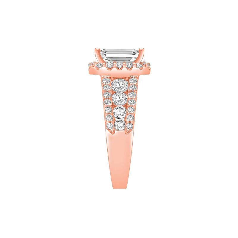 Lab Grown Diamond Halo Engagement Ring in 14K Rose Gold &#40;3 1/2 ct. tw.&#41; – Image 3 of 4