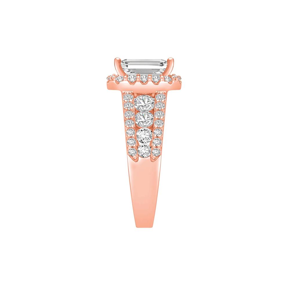 Lab Grown Diamond Halo Engagement Ring in 14K Rose Gold (3 1/2 ct. tw.) – Image 3 of 4