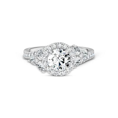 Lab Grown Diamond Round Bypass Engagement Ring in 14K White Gold (1 3/4 ct. tw.)