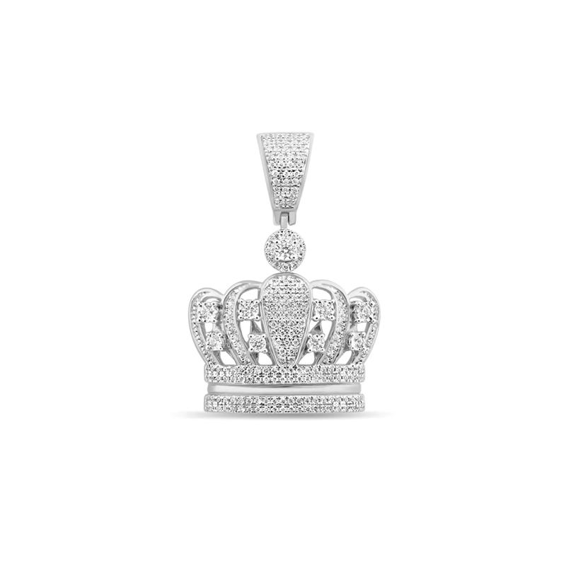Crown Pendant with Diamonds in Sterling Silver (3/4 ct. tw.) – Image 1 of 2