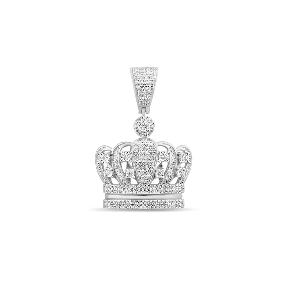 Crown Pendant with Diamonds in Sterling Silver (3/4 ct. tw.) – Image 1 of 2