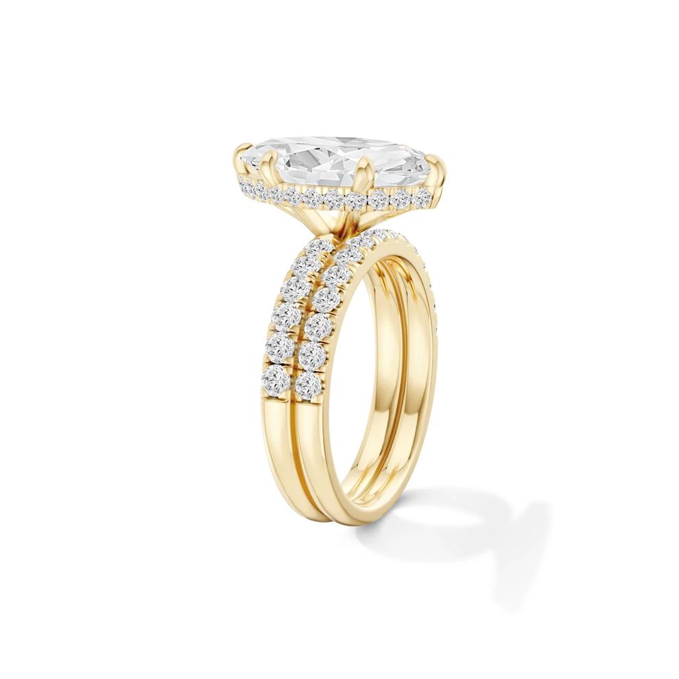 Lab Grown Diamond Marquise Center Bridal Set in 14K Yellow Gold (5 ct. tw.) – Image 3 of 6