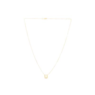 "U" Initial Necklace in 14K Yellow Gold