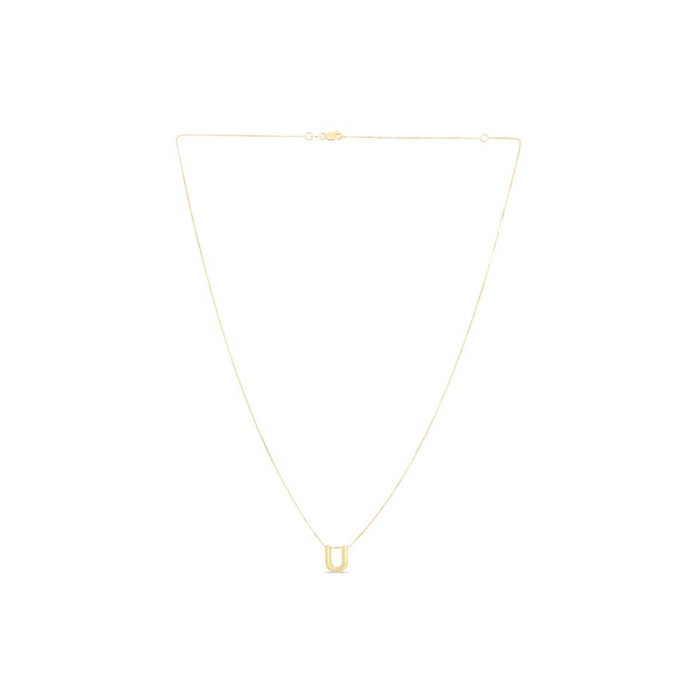 "U" Initial Necklace in 14K Yellow Gold – Image 1 of 3