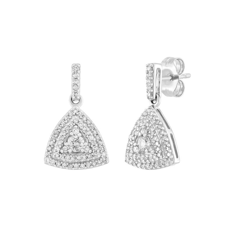 Diamond Drop Earrings in 10K White Gold &#40;1/2 ct. tw.&#41; – Image 1 of 1