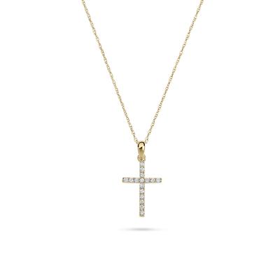 Diamond Cross Pendant Necklace in 14K Gold