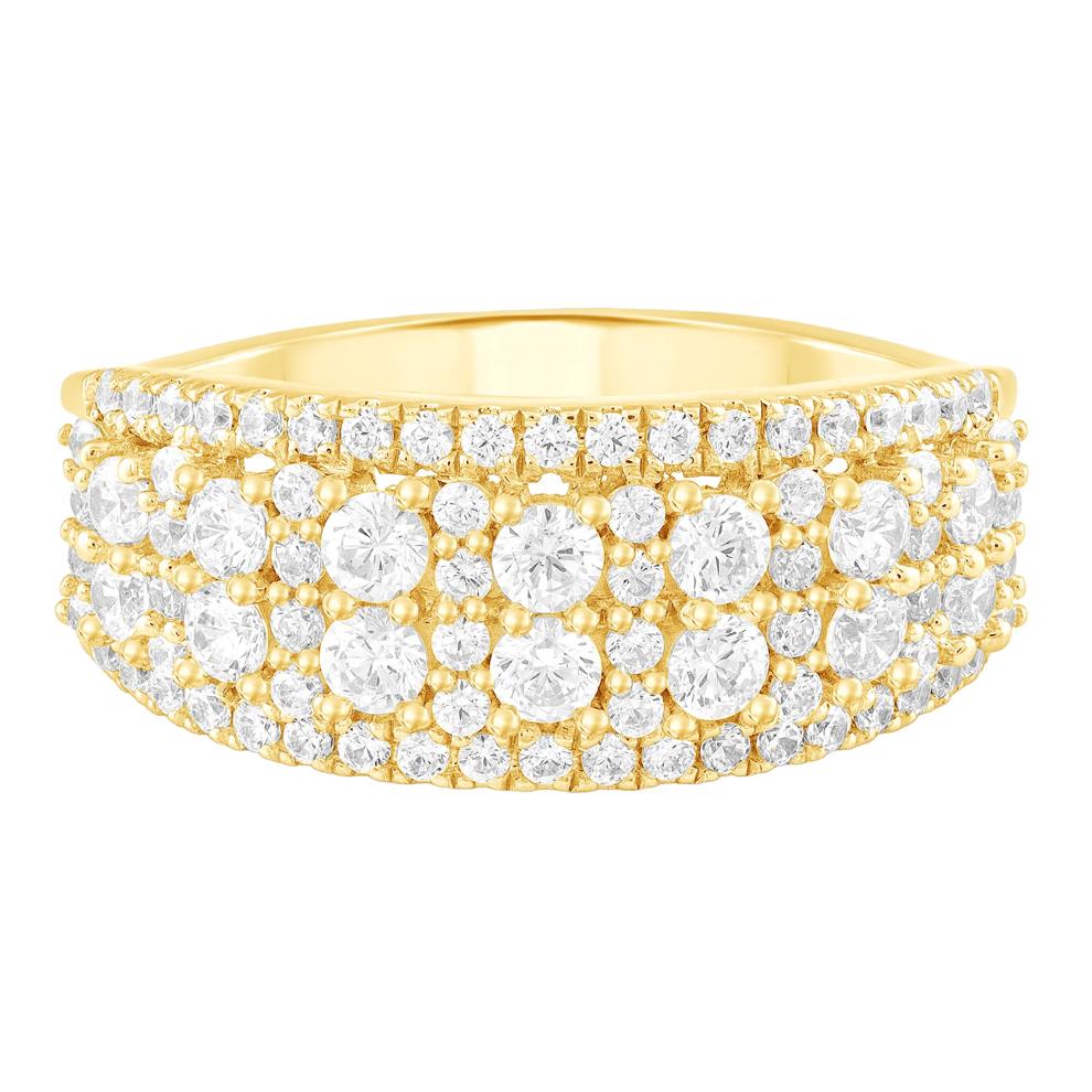 Diamond Multi-Row Anniversary Band in 10K Yellow Gold (1 ct. tw.) – Image 1 of 3