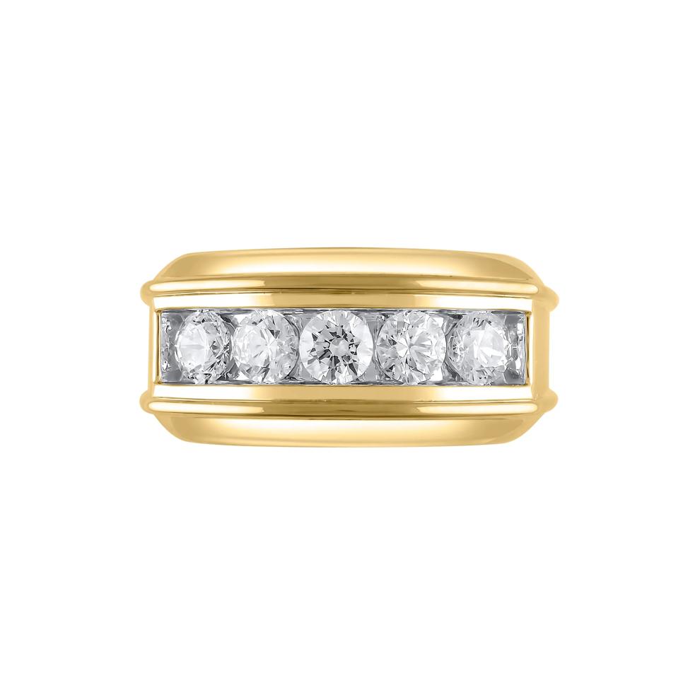 Men&rsquo;s Lab Grown Diamond Wedding Band in 10K Yellow Gold (2 ct. tw.)  – Image 1 of 3