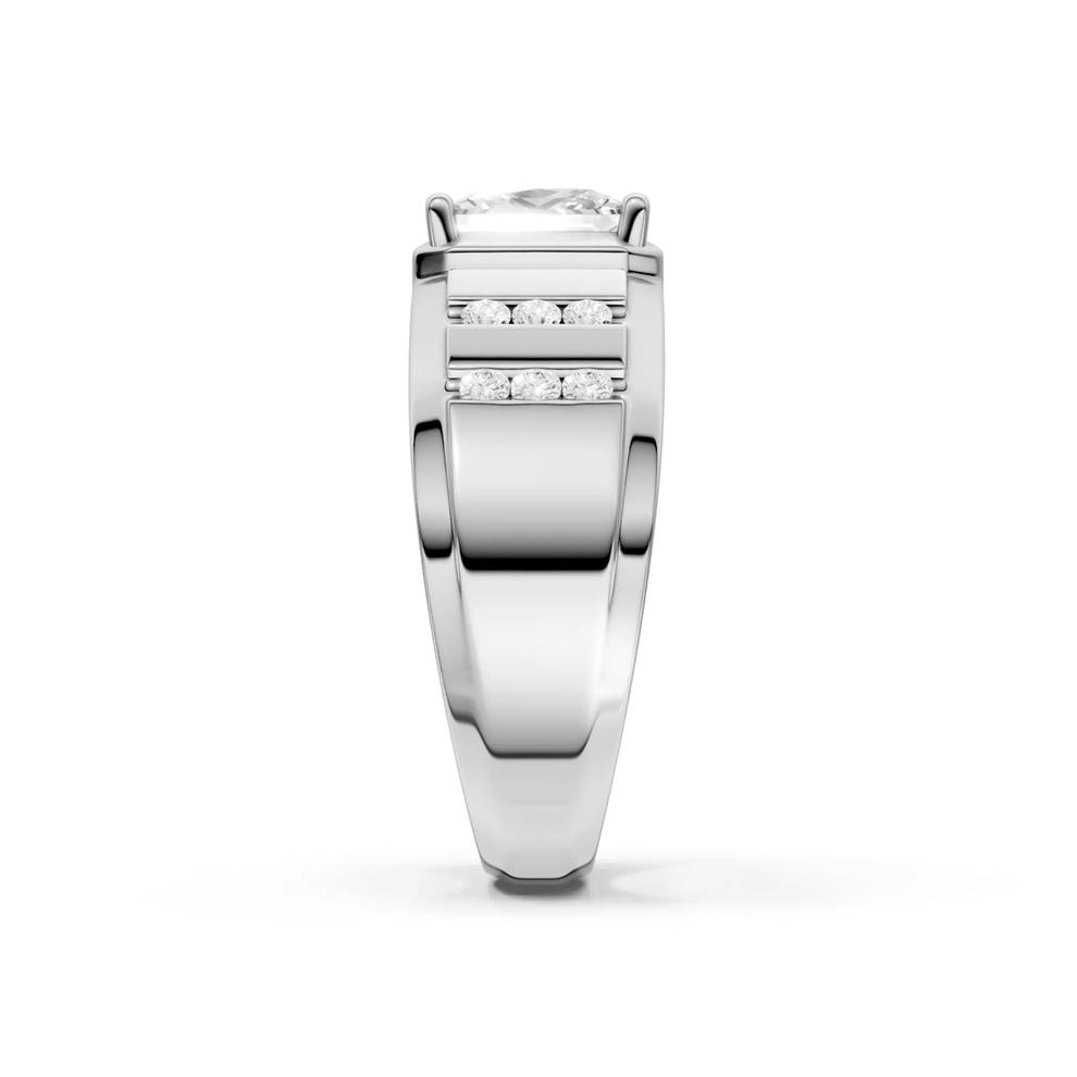 Men's Lab Grown Diamond Ribbed Wedding Band in 10K White Gold (2 1/7 ct. tw.) – Image 3 of 4