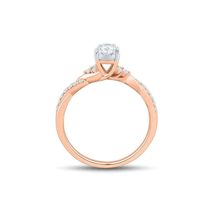 Lab Grown Diamond Promise Ring in 10K Rose Gold &#40;1/2 ct. tw.&#41; – Image 2 of 3