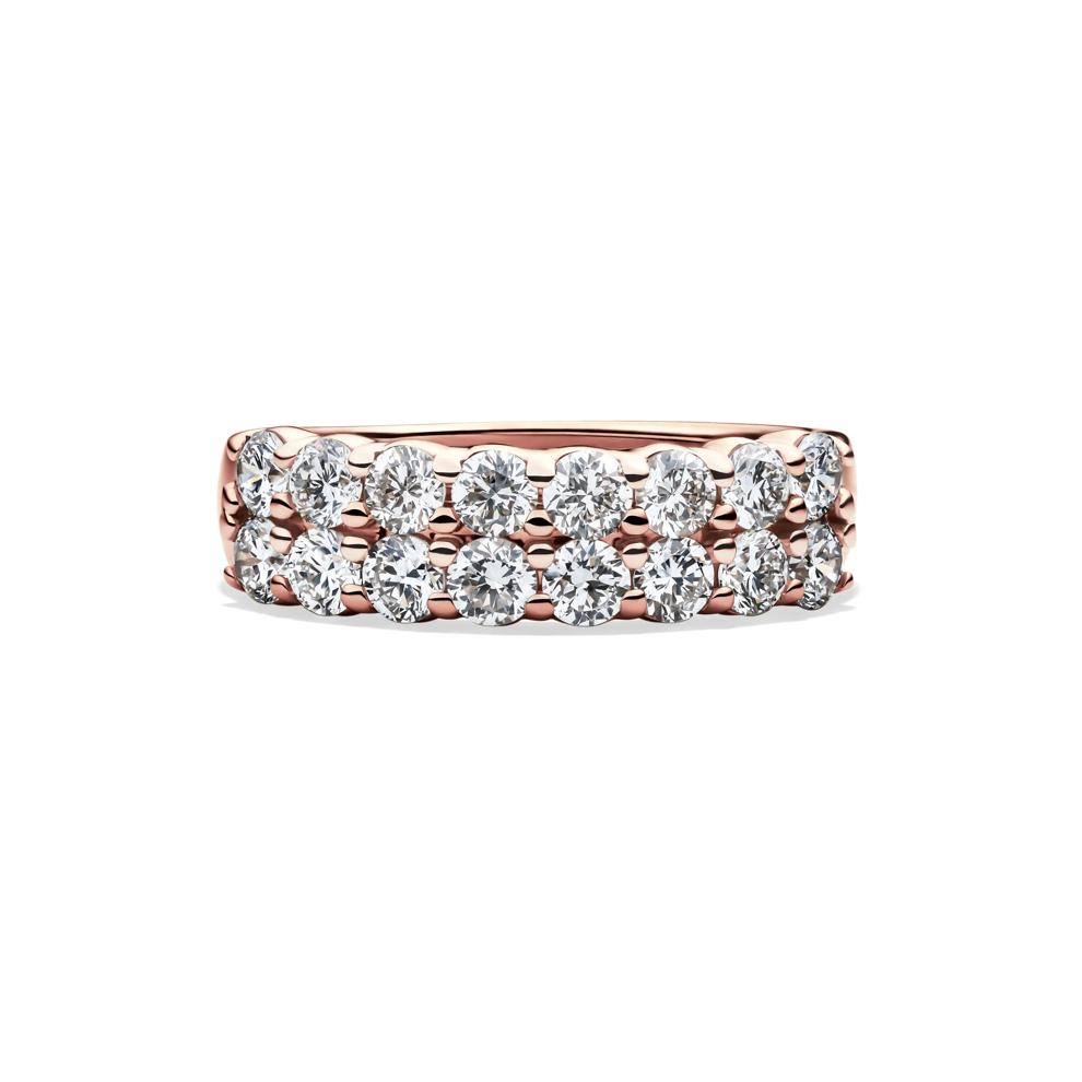 Lab Grown Diamond Double Row Anniversary Band in 10K Rose Gold (1 1/2 ct. tw.) – Image 1 of 4