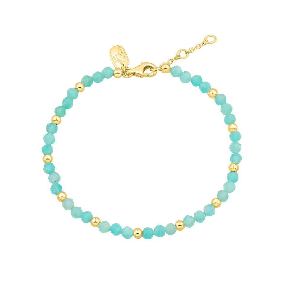 Blue Amazonite Bead Bracelet in Vermeil – Image 1 of 1