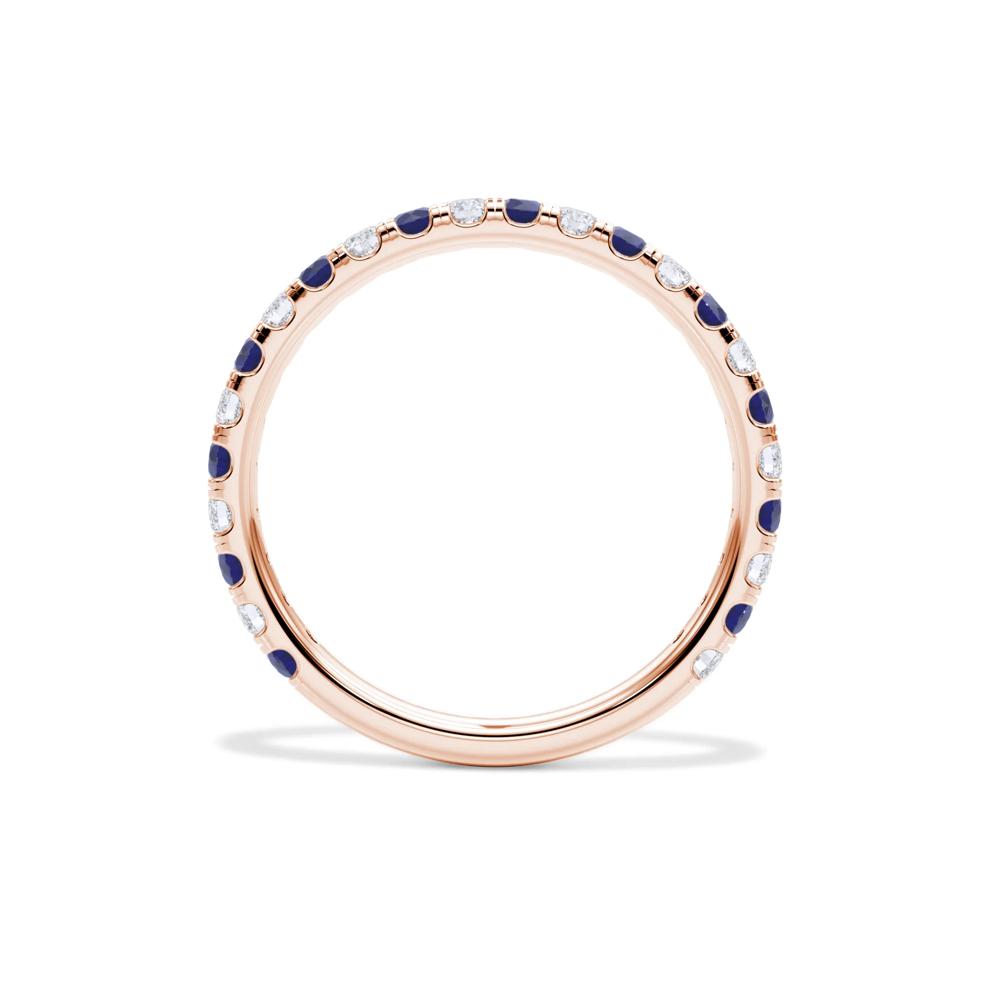 Lab Grown Diamond &amp; Lab-Created Sapphire Anniversary Band in 14K Rose Gold (1/3 ct. tw.) – Image 2 of 4