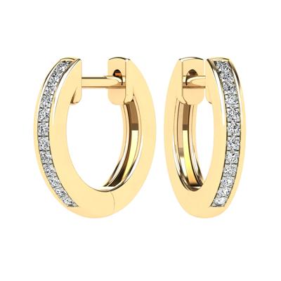 Diamond Hoop Earrings in 10K Yellow Gold (1/10 ct. tw.)