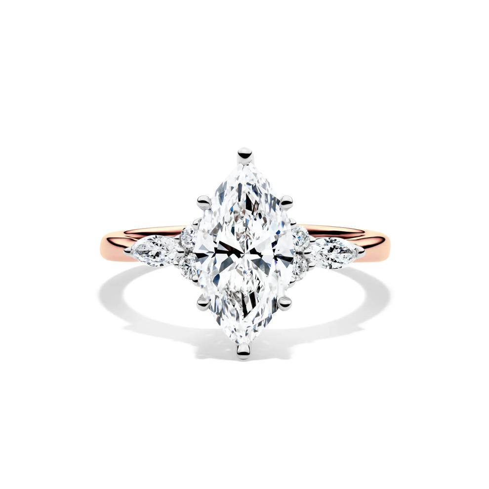 Lab Grown Diamond Marquise-Cut Engagement Ring in 14K Rose and White Gold (2 1/4 ct. tw.) – Image 1 of 4