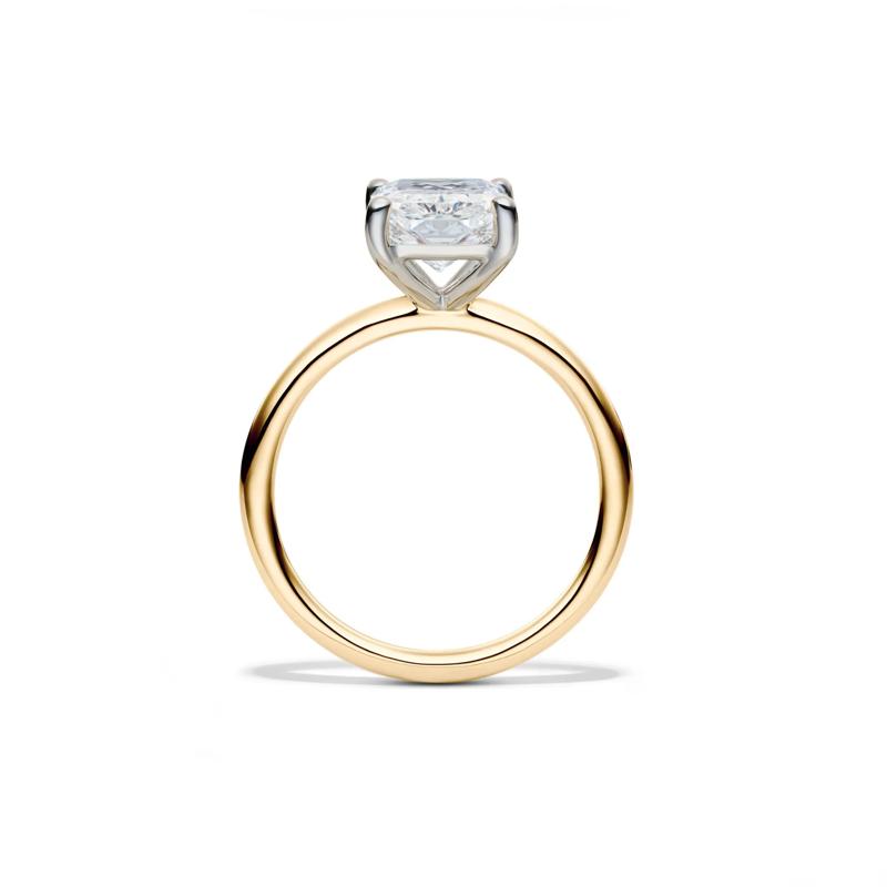 Lab Grown Diamond Radiant-Cut Solitaire Ring in 14K Yellow and White Gold &#40;3 ct.&#41; – Image 2 of 4