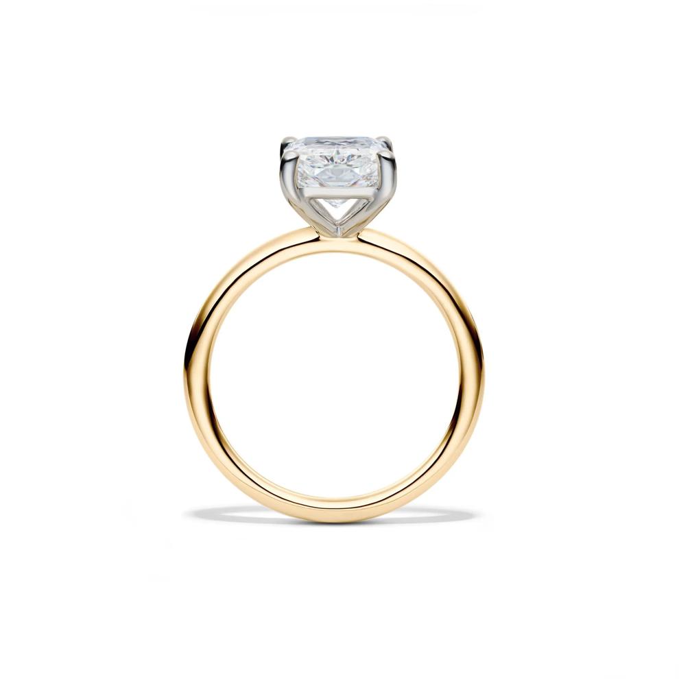 Lab Grown Diamond Radiant-Cut Solitaire Ring in 14K Yellow and White Gold (3 ct.) – Image 2 of 5